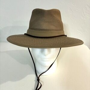 Henschel Hat Co Original Aussie Breezer Mesh Hat Size M Khaki Safari H1H